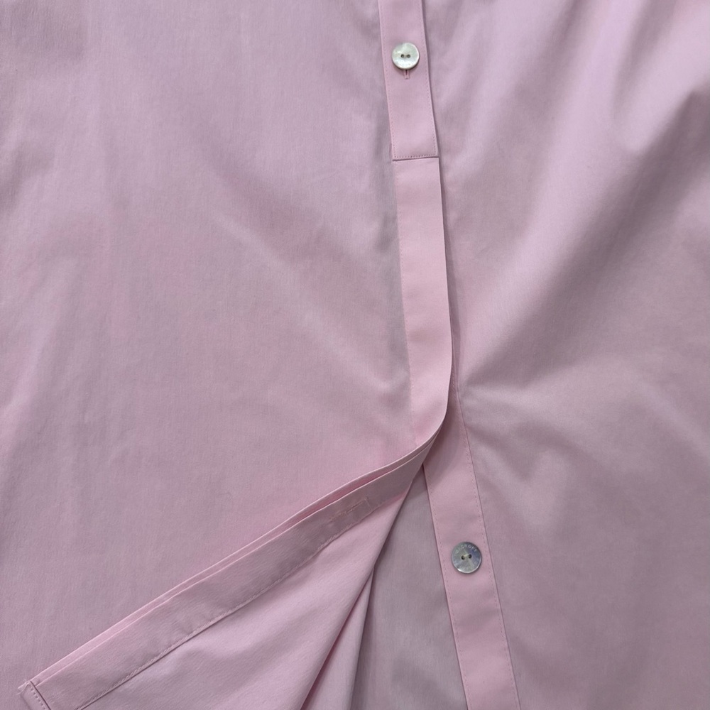 Foxcroft No Iron 3/4 Sleeve Tunic Pink Women's Button Down Top Blouse Size 12 - Picture 10 of 13